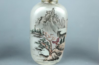 Lot 2018 - A set of three Chinese inside-painted glass...