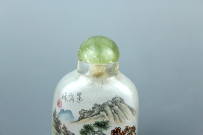 Lot 2018 - A set of three Chinese inside-painted glass...