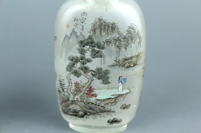 Lot 2018 - A set of three Chinese inside-painted glass...