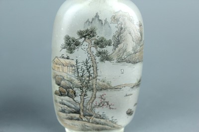 Lot 2018 - A set of three Chinese inside-painted glass...