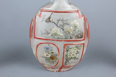 Lot 2020 - A set of four Chinese inside-painted glass...