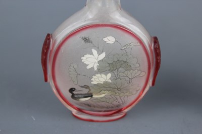 Lot 2020 - A set of four Chinese inside-painted glass...