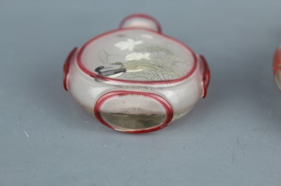 Lot 2020 - A set of four Chinese inside-painted glass...