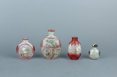 Lot 2020 - A set of four Chinese inside-painted glass...