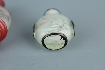 Lot 2020 - A set of four Chinese inside-painted glass...