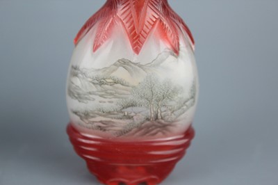 Lot 2020 - A set of four Chinese inside-painted glass...