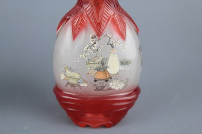 Lot 2020 - A set of four Chinese inside-painted glass...