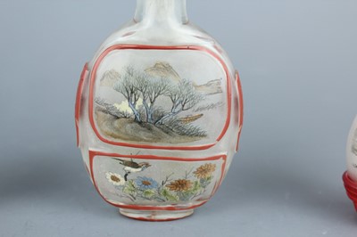 Lot 2020 - A set of four Chinese inside-painted glass...