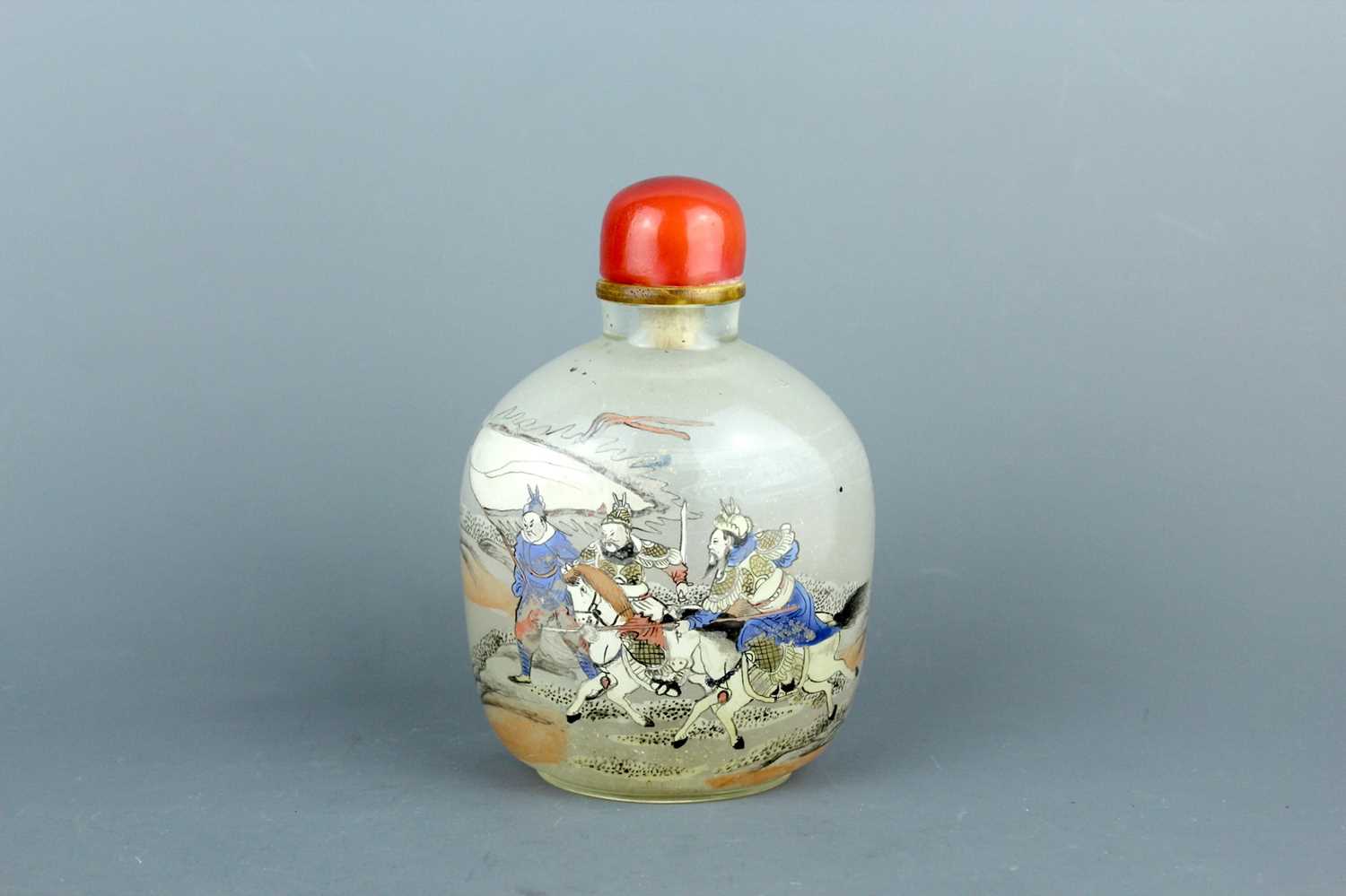 Lot 2021 - A large Chinese inside-painted glass snuff...