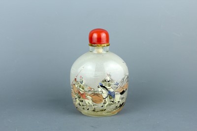 Lot 2021 - A large Chinese inside-painted glass snuff...