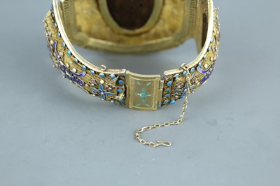 Lot 2060 - A Chinese Filigree and Enamel Bracelet, early...