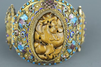 Lot 2060 - A Chinese Filigree and Enamel Bracelet, early...