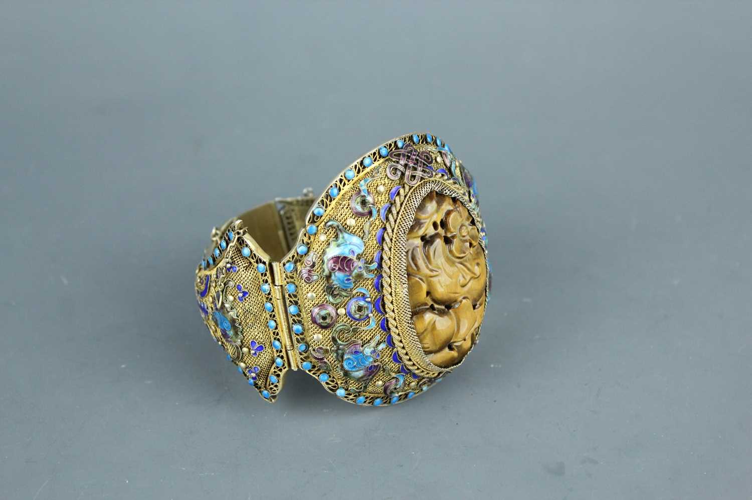Lot 2060 - A Chinese Filigree and Enamel Bracelet, early...