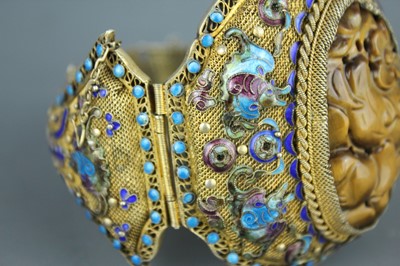 Lot 2060 - A Chinese Filigree and Enamel Bracelet, early...