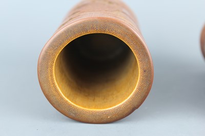 Lot 2088 - A pair of small Chinese bamboo carved brush...