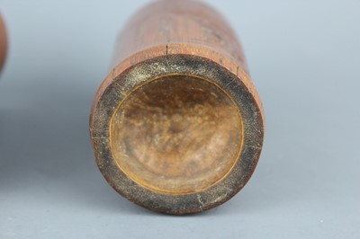 Lot 2088 - A pair of small Chinese bamboo carved brush...