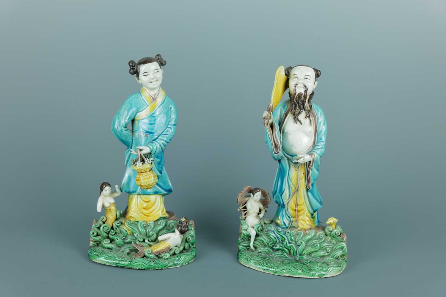 Lot 2075 - A pair of Chinese ‘Eight Immortals’ porcelain...