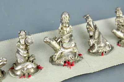 Lot 2072 - A set of Chinese ‘Eight Immortals’ silver...