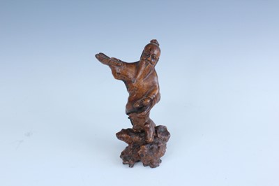 Lot 2093 - A set of three Chinese wood carved immortal...