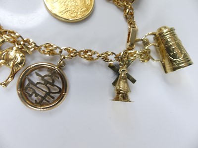 Lot 2582 - A yellow metal ropetwist link bracelet with...
