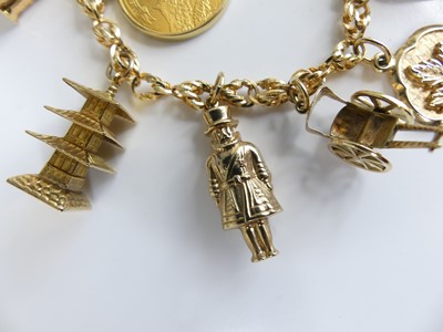 Lot 2582 - A yellow metal ropetwist link bracelet with...