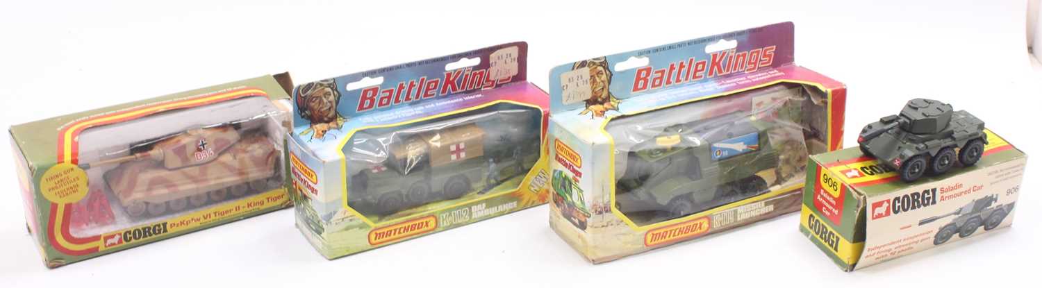 Lot 1529 - Matchbox and Corgi Military Diecast Group, 4...