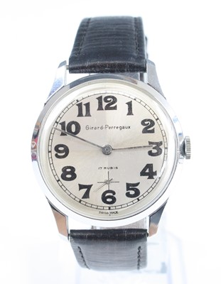 Lot 2599 - A Girard Perregaux gent's steel cased manual...