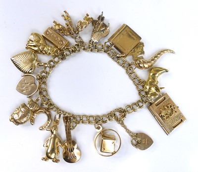 Lot 2610 - A modern 9ct gold double curblink bracelet...