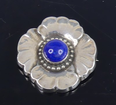 Lot 2619 - Georg Jensen - a sterling silver and lapis...