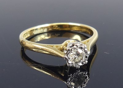 Lot 2656 - An 18ct yellow and white gold diamond...