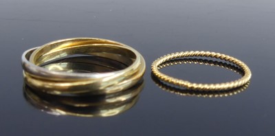 Lot 2657 - A yellow, white and rose metal Russian wedding...