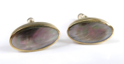 Lot 2648 - A pair of modern 9ct gold and opal cabochon...