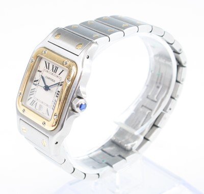 Lot 2604 - A Cartier Santos bi-metal mid-size wristwatch,...