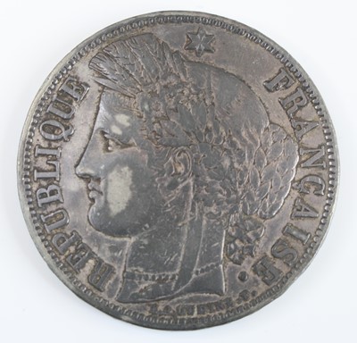 Lot 2399 - France, 1851 5 francs, obv: bust of Ceres...