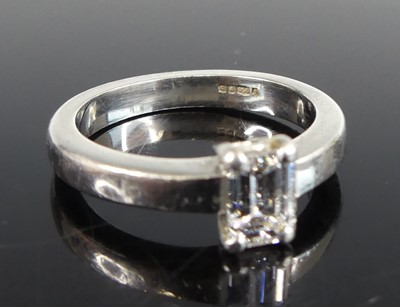 Lot 2691 - A platinum diamond solitaire ring, featuring...