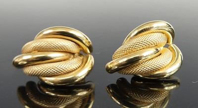 Lot 2719 - A pair of 9ct yellow gold five-strand...