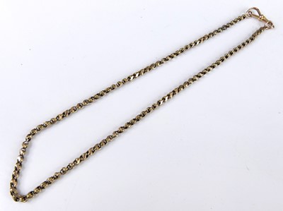 Lot 2771 - An Edwardian 15ct gold fancy link short guard...