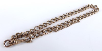 Lot 2788 - A 9ct gold curb link chain with attached...