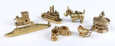 Lot 2791 - A collection of 9ct yellow gold charms to...