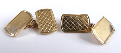 Lot 2794 - A cased pair of modern gent's 9ct gold engine...