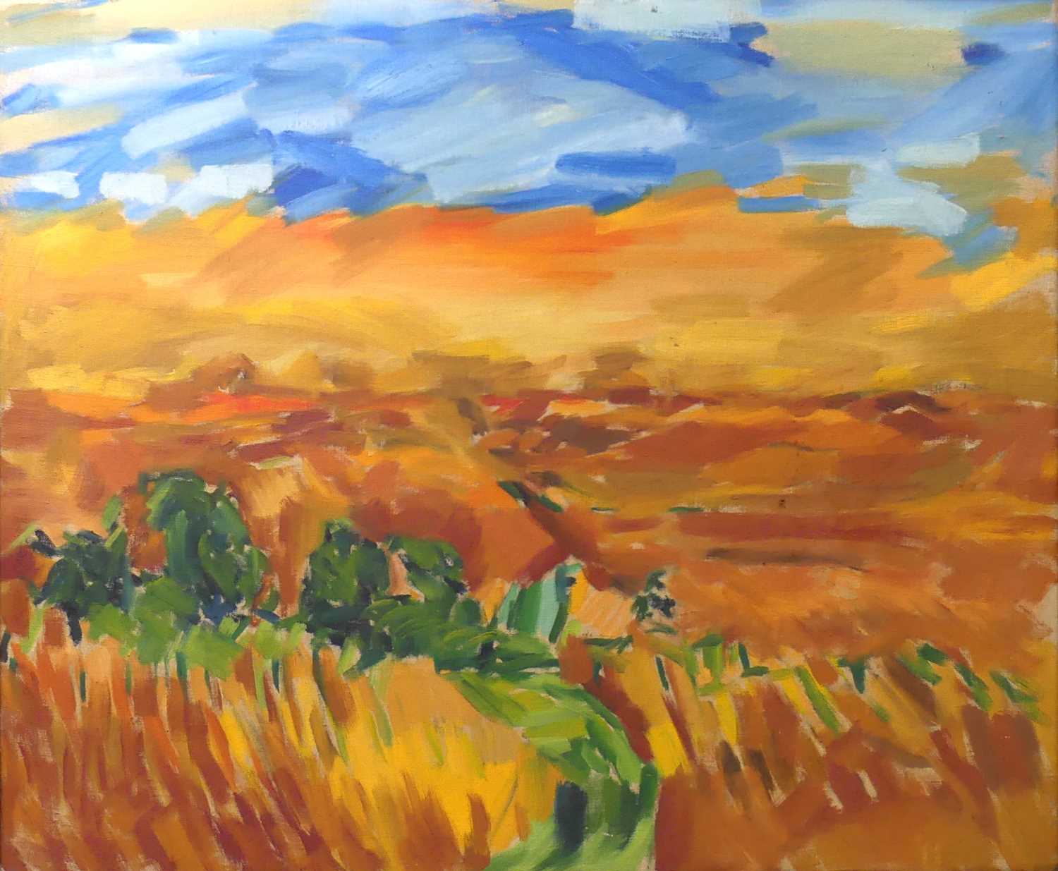Lot 342 - Philip Sutton RA (b.1928) - Cornfield, oil on...