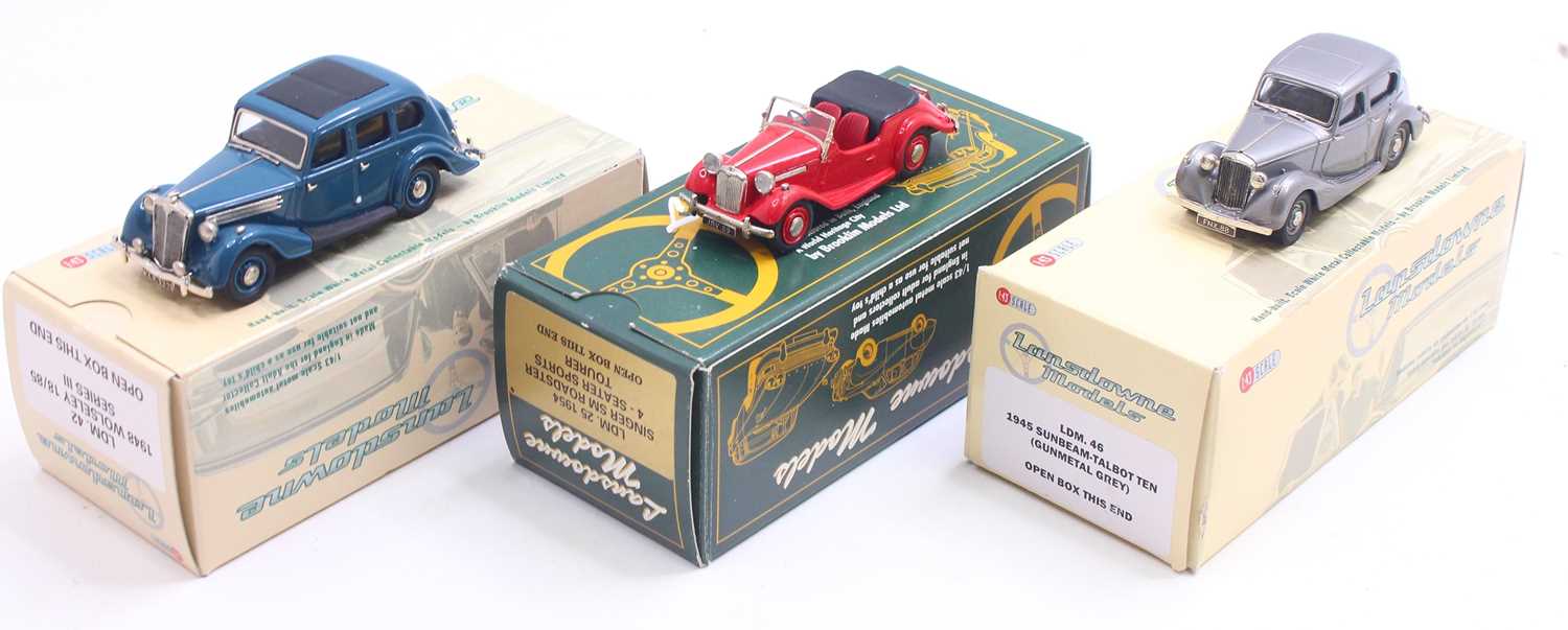 Lot 1653 - Three Lansdowne 1/43 scale white metal cars to...