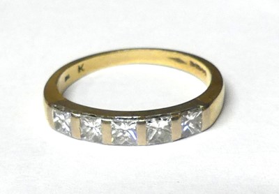 Lot 2813 - An 18ct yellow and white gold diamond half...