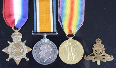 Lot 3369 - A WW I trio to include 1914-15 Star, British...