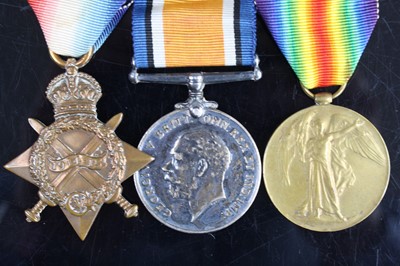 Lot 3323 - A WW I trio to include 1914/15 Star, British...