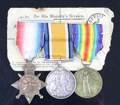 Lot 3373 - A WW I trio to include 1914-15 Star, British...