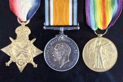 Lot 3322 - A WW I trio to include 1914-15 Star, British...