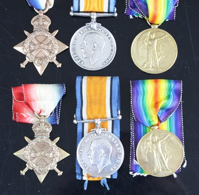 Lot 3402 - A WW I Family group of six medals to brothers...