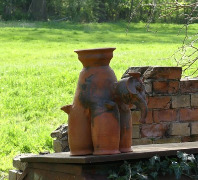 Lot 141 - A terracotta elephant planter, pre-Columbian...