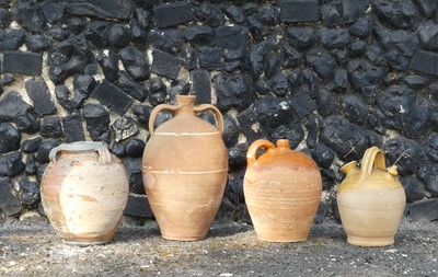 Lot 33 - A terracotta twin handled ovoid vase, h.41cm;...